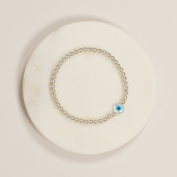 Buy Evil Eye Hand-Painted Delicate Sterling Silver Chain Bracelet by  Mannash™ Jewellery