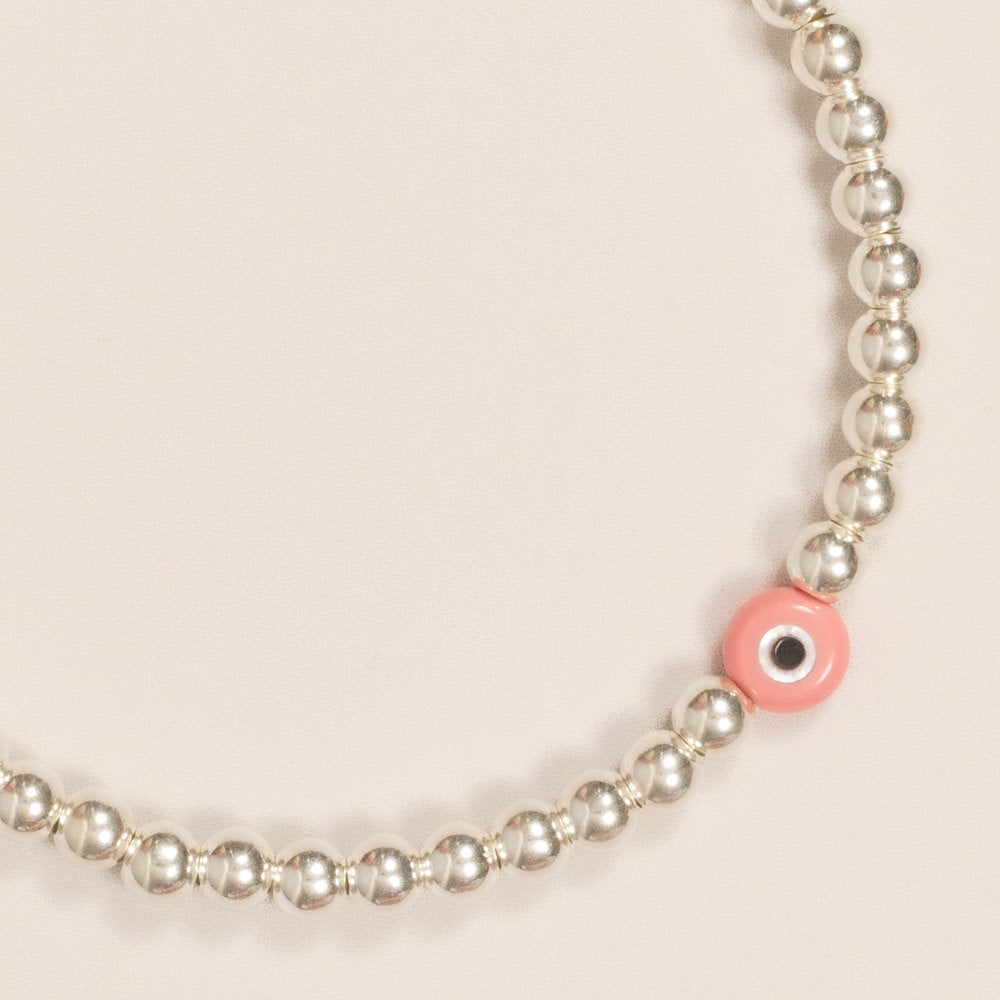 Silver Evil Eye Bracelet, Gift for Her, Greek Evil Eye Jewelry, Dainty –  Evileyefavor